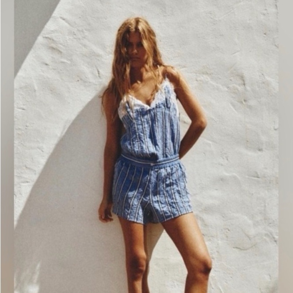 Zara Crinkle Romper NWT